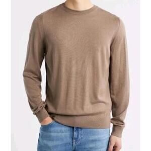 TOPMAN Premium Men’s XL Brown Knit Crewneck Sweater Cashmere Blend NWT #WM1